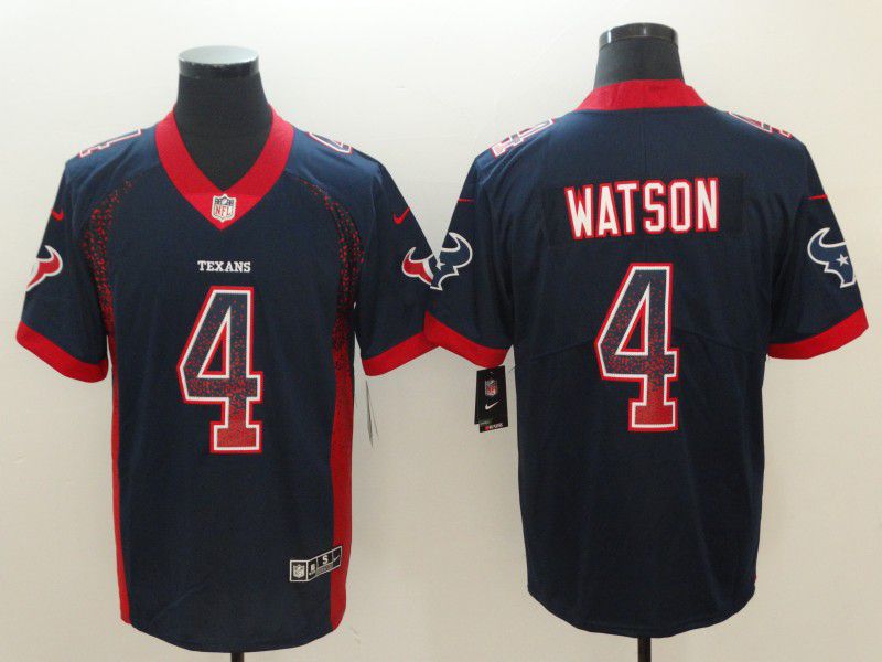 Men Houston Texans #4 Watson Blue Drift Fashion Color Rush Limited NFL Jerseys->tennessee titans->NFL Jersey